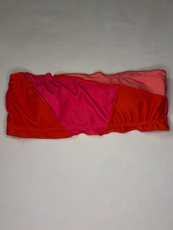 SHEIN Other - SHEIN Colorblock Bandeau Bikini Top in Red, Pink, Coral Sz S